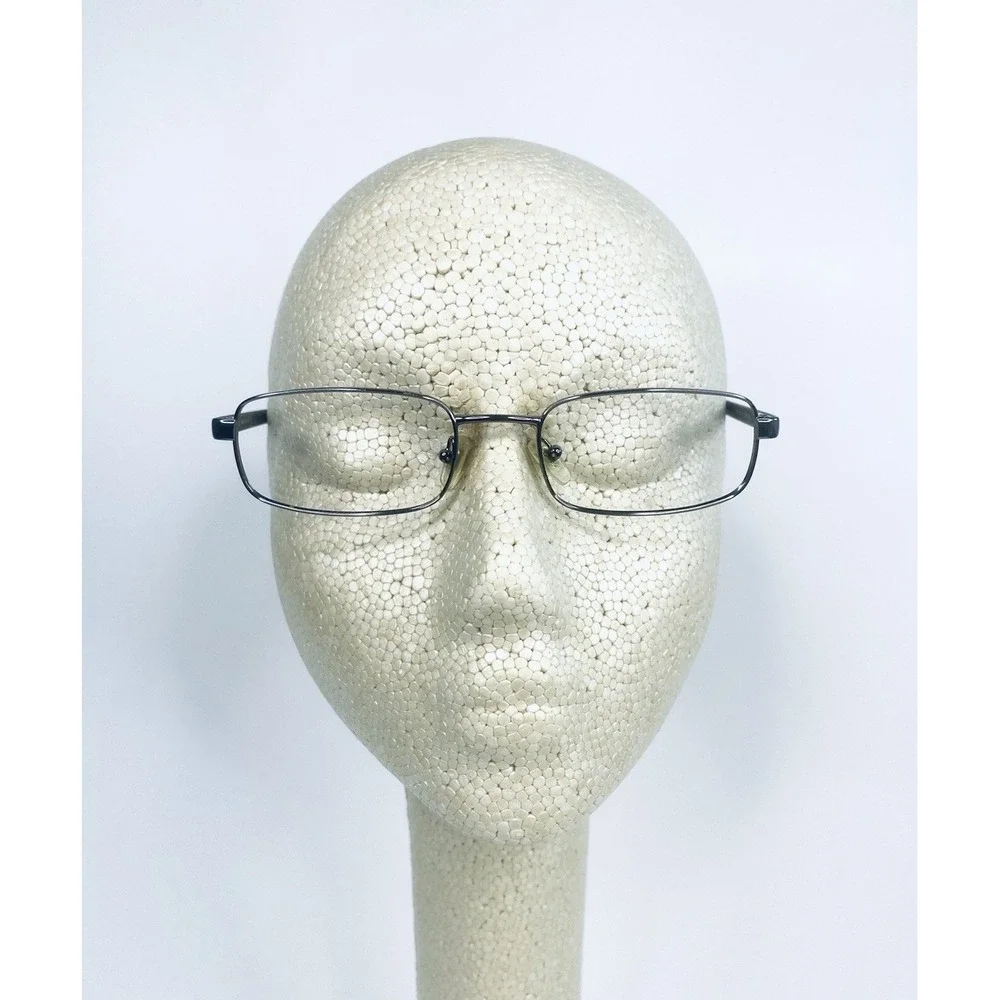 Versace Dark Silver Gun Metal Rectangular Glasses Italy MOD 1001 52 19 135